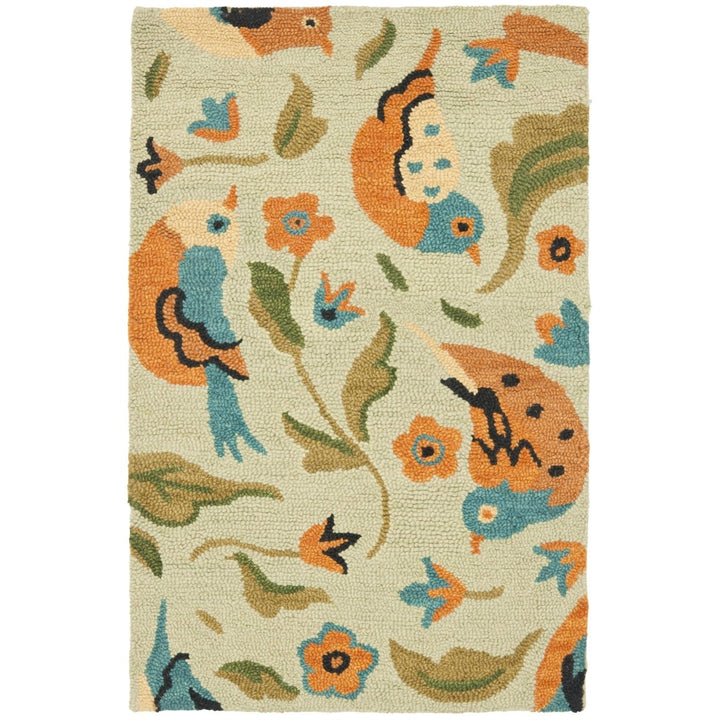 SAFAVIEH Blossom BLM676A Hand-hooked Sage / Multi Rug Image 1