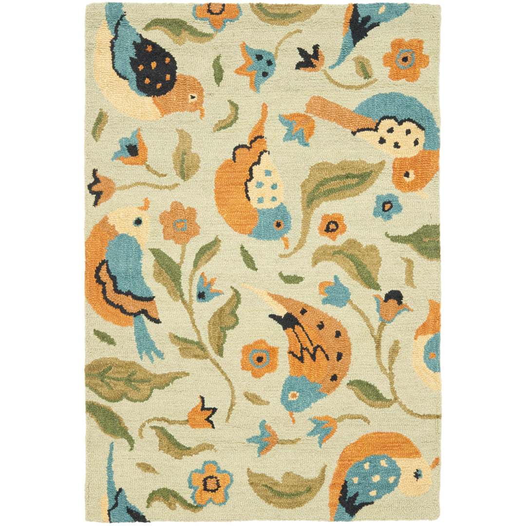 SAFAVIEH Blossom BLM676A Hand-hooked Sage / Multi Rug Image 4