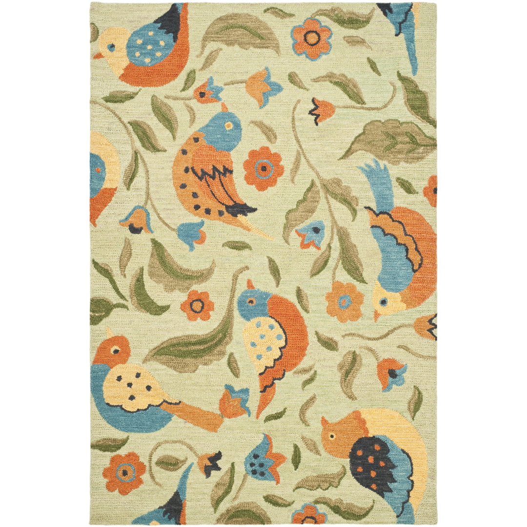 SAFAVIEH Blossom BLM676A Hand-hooked Sage / Multi Rug Image 6