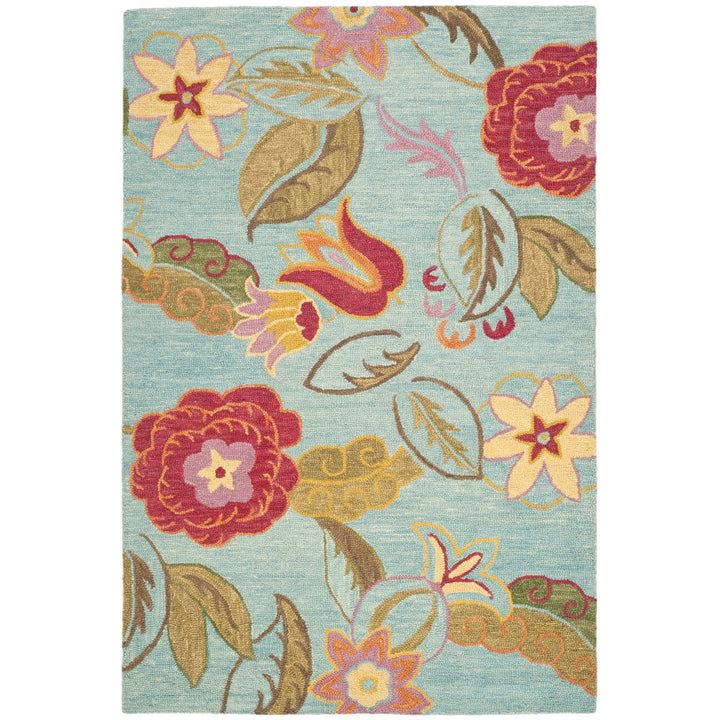 SAFAVIEH Blossom BLM675A Hand-hooked Blue / Multi Rug Image 11