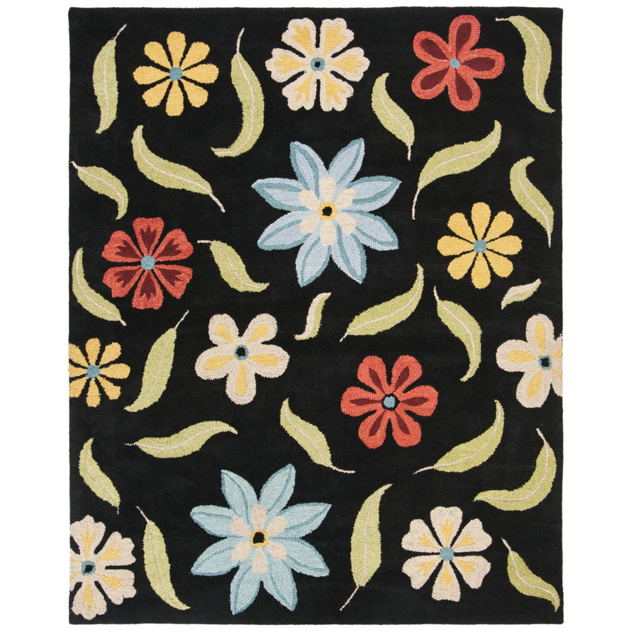 SAFAVIEH Blossom BLM678B Hand-hooked Black / Multi Rug Image 1