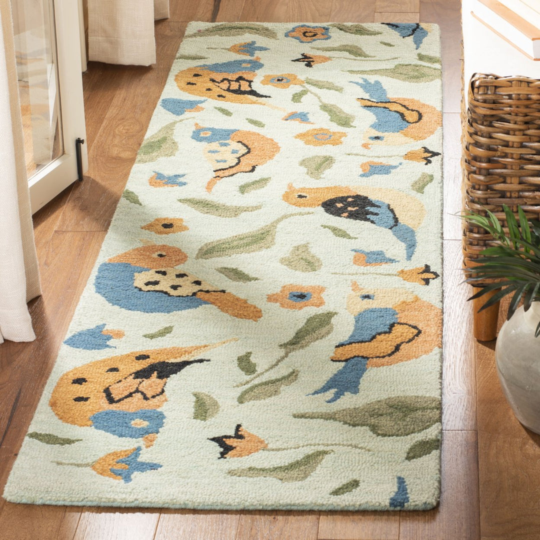 SAFAVIEH Blossom BLM676A Hand-hooked Sage / Multi Rug Image 10