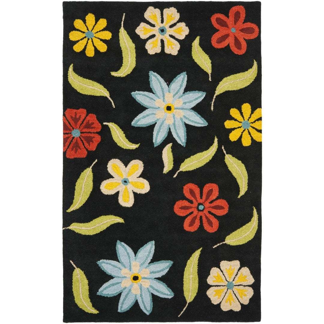 SAFAVIEH Blossom BLM678B Hand-hooked Black / Multi Rug Image 10