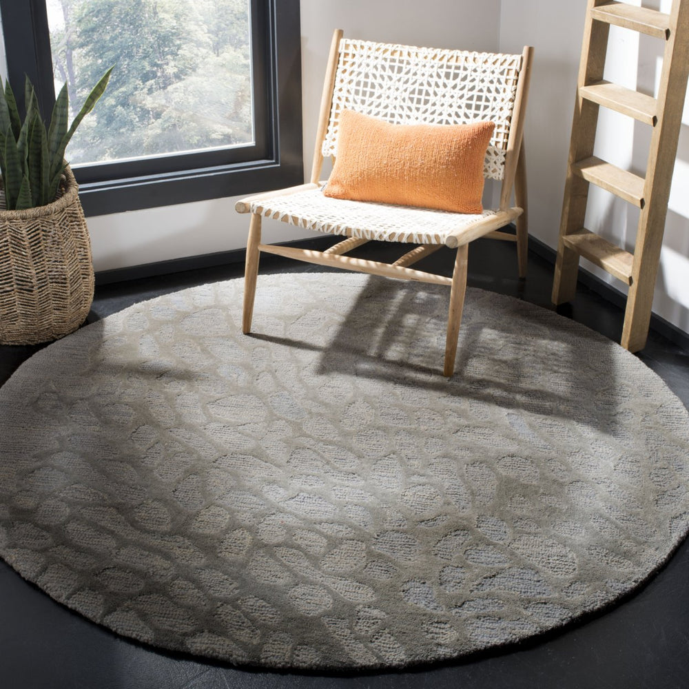 SAFAVIEH Blossom BLM695B Hand-hooked Grey / Grey Rug Image 2