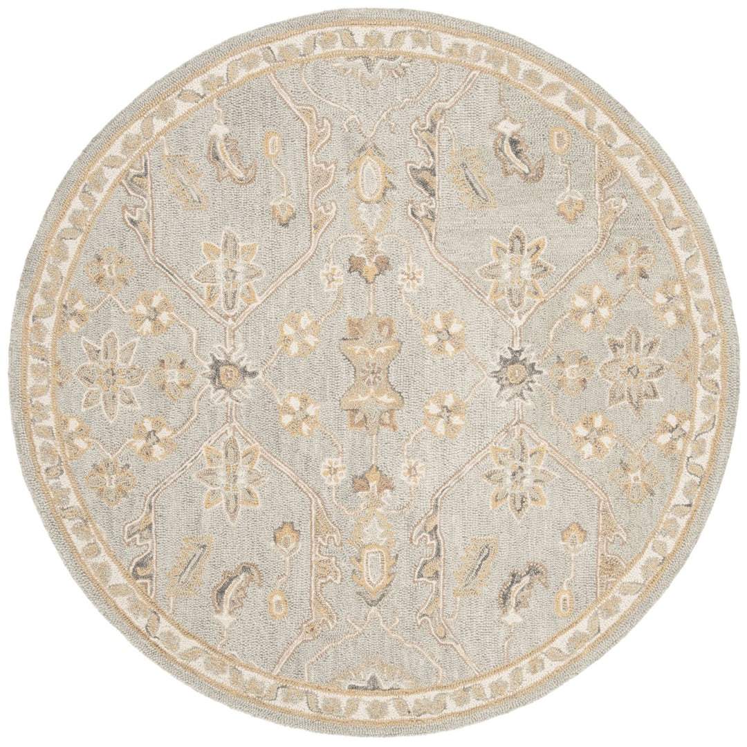 SAFAVIEH Blossom BLM701M Handmade Slate / Beige Rug Image 4