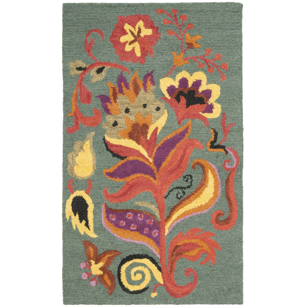 SAFAVIEH Blossom BLM679A Hand-hooked Blue / Multi Rug Image 9