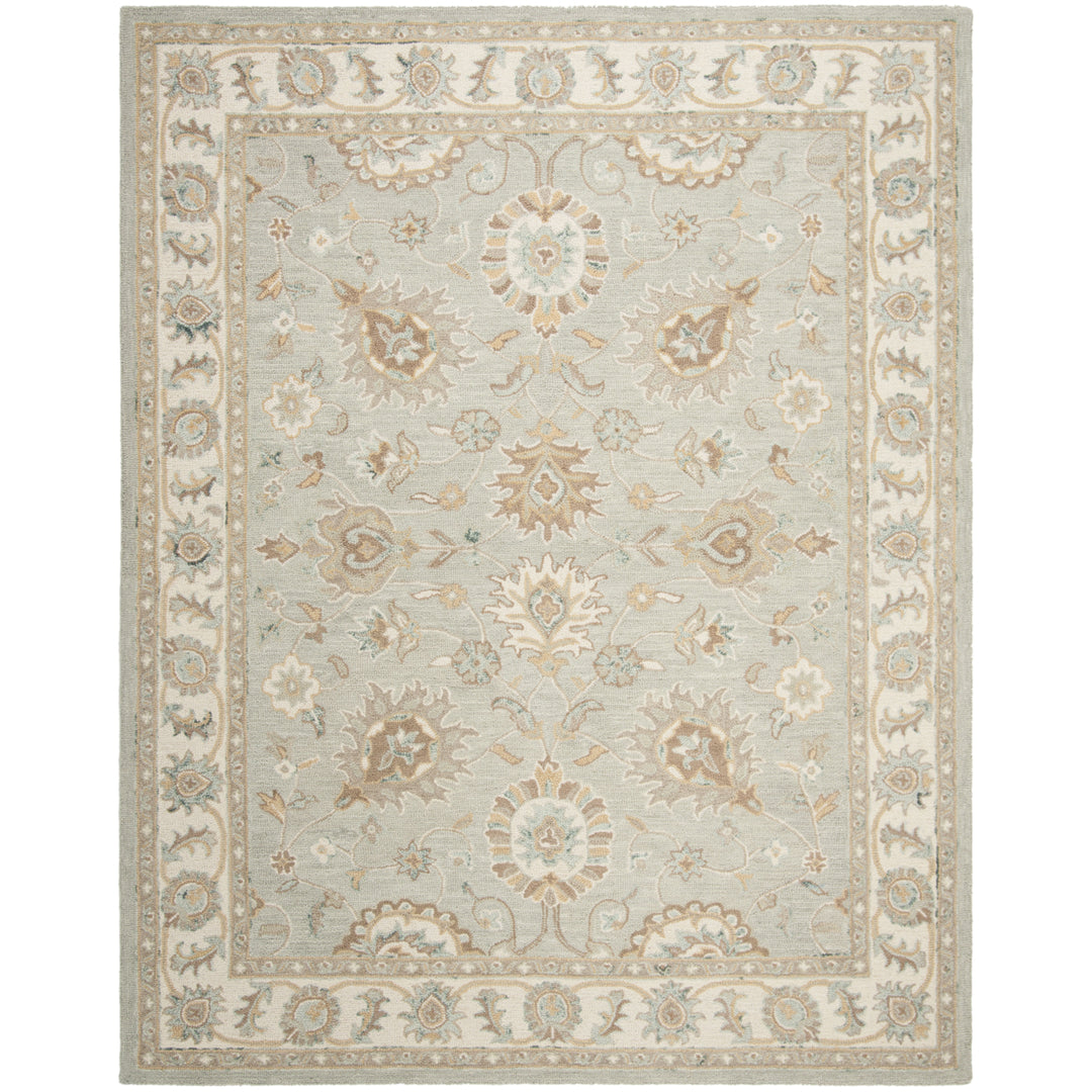 SAFAVIEH Blossom BLM702M Handmade Aqua / Ivory Rug Image 1