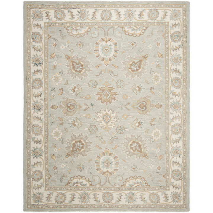 SAFAVIEH Blossom BLM702M Handmade Aqua / Ivory Rug Image 1