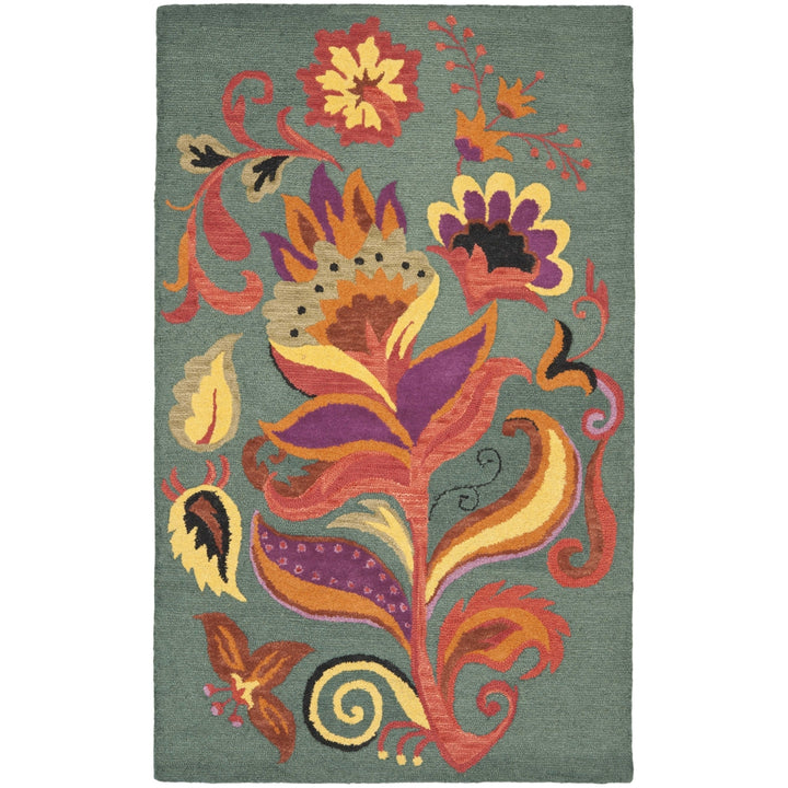 SAFAVIEH Blossom BLM679A Hand-hooked Blue / Multi Rug Image 10