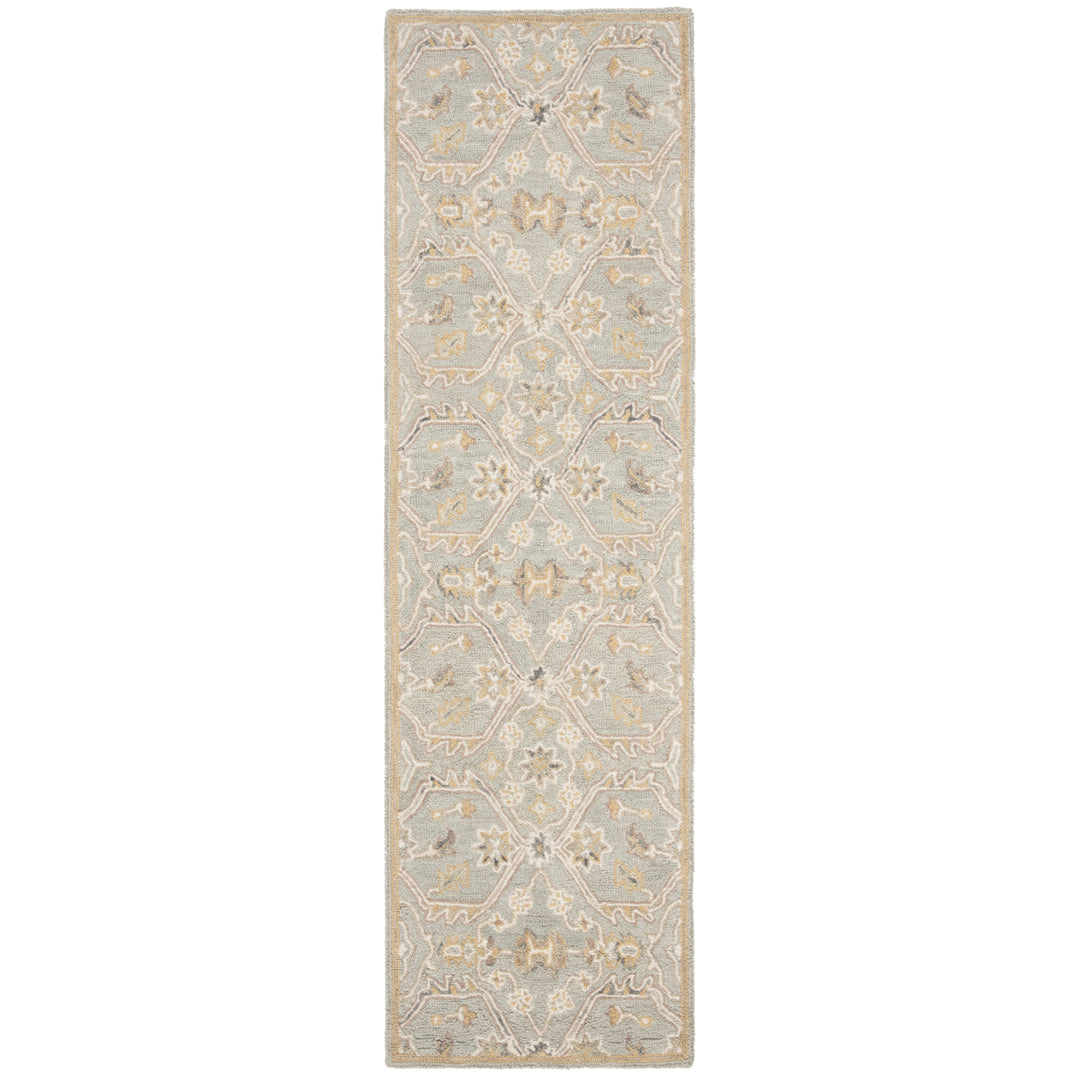 SAFAVIEH Blossom BLM701M Handmade Slate / Beige Rug Image 5