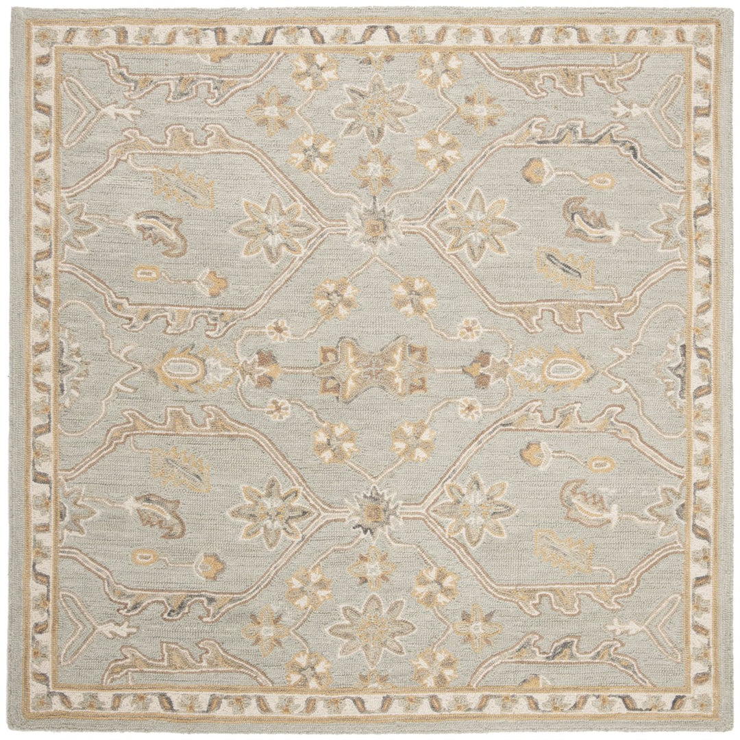 SAFAVIEH Blossom BLM701M Handmade Slate / Beige Rug Image 6