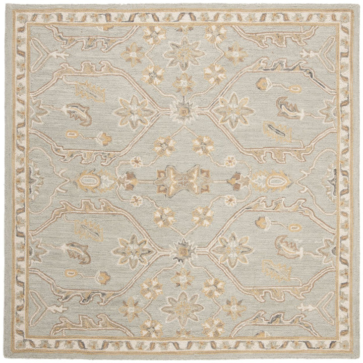 SAFAVIEH Blossom BLM701M Handmade Slate / Beige Rug Image 6