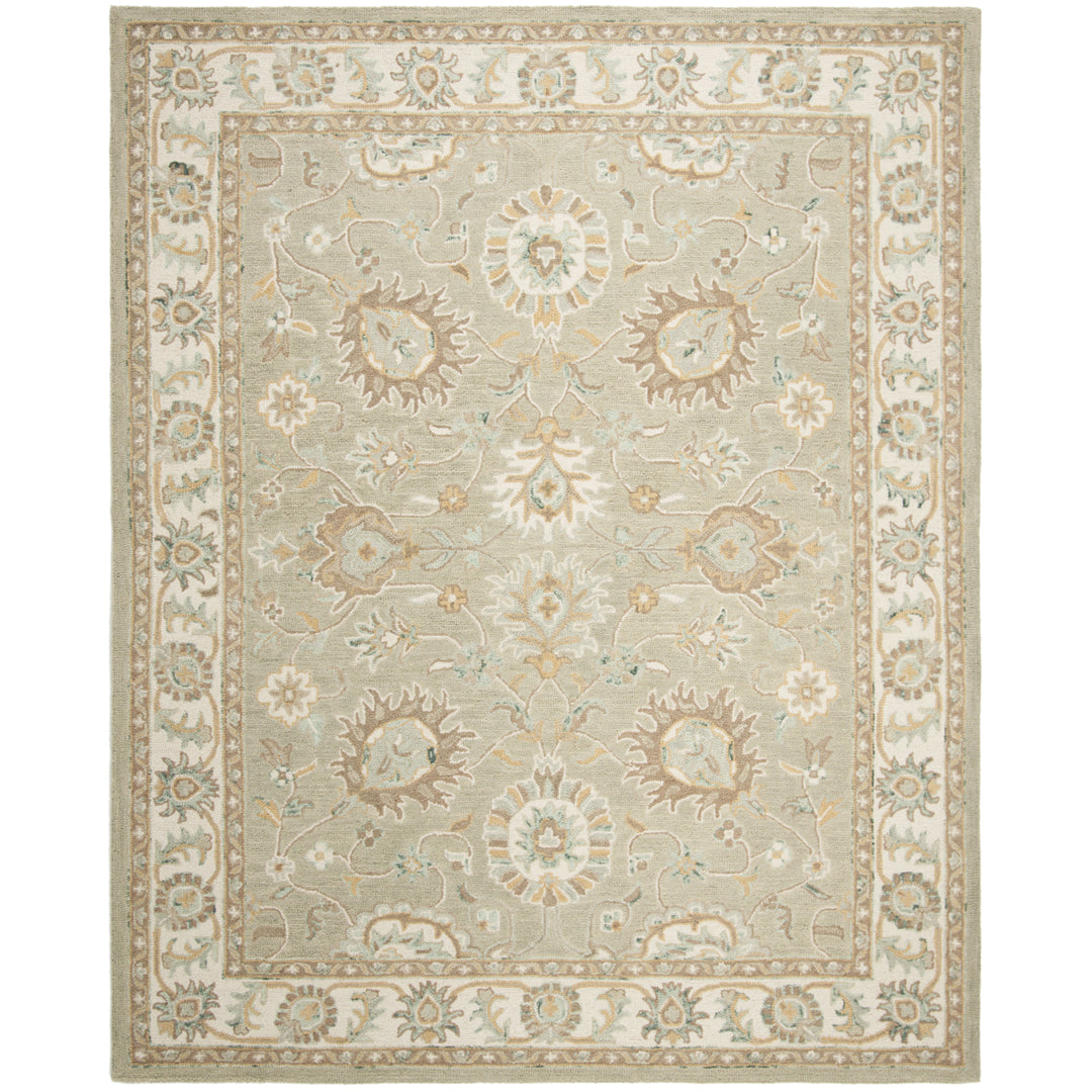 SAFAVIEH Blossom BLM702W Handmade Sage / Ivory Rug Image 1