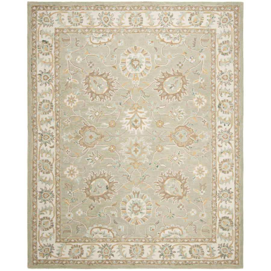 SAFAVIEH Blossom BLM702W Handmade Sage / Ivory Rug Image 1