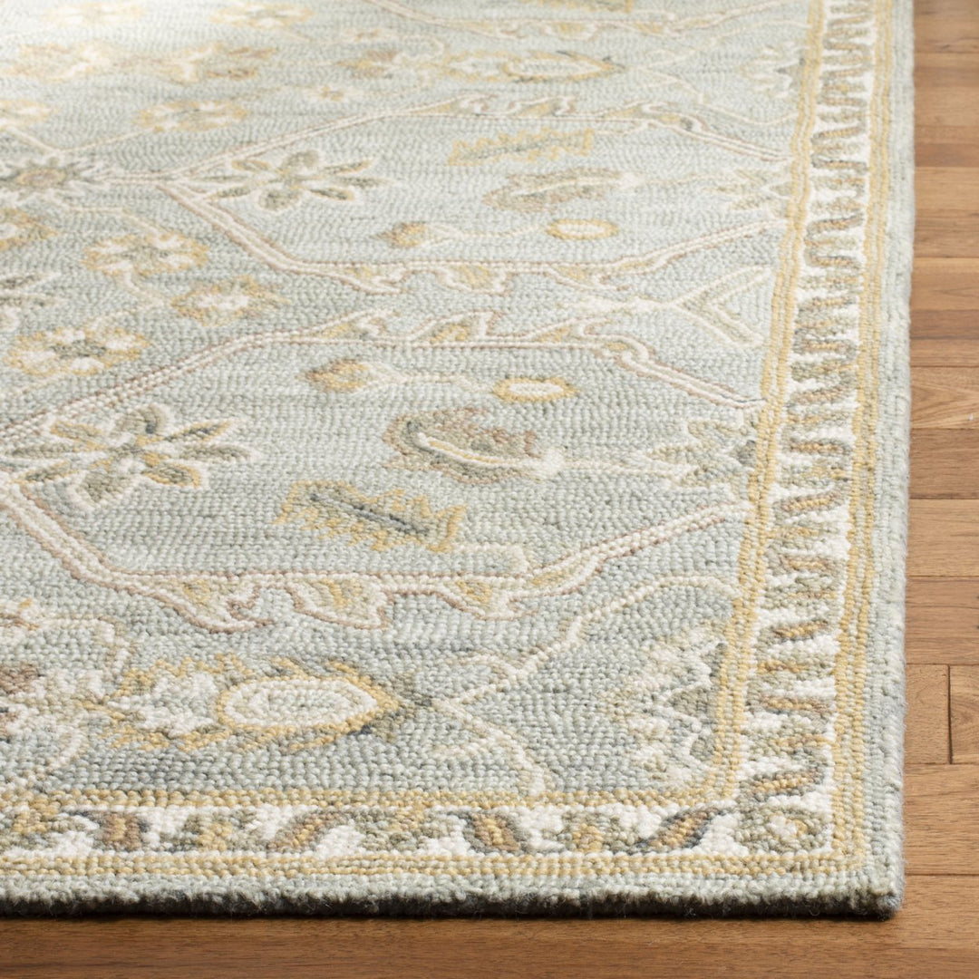 SAFAVIEH Blossom BLM701M Handmade Slate / Beige Rug Image 7