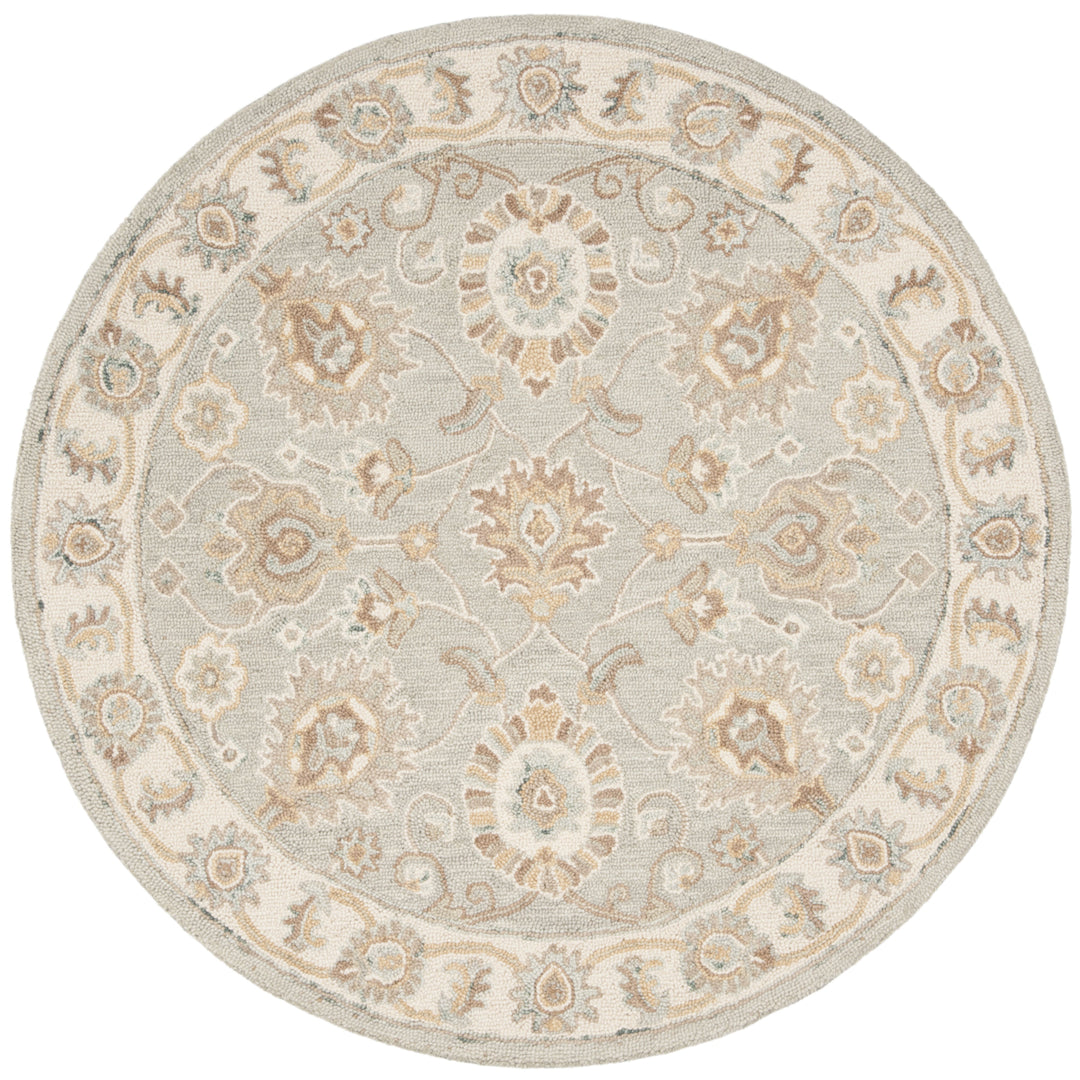 SAFAVIEH Blossom BLM702M Handmade Aqua / Ivory Rug Image 4