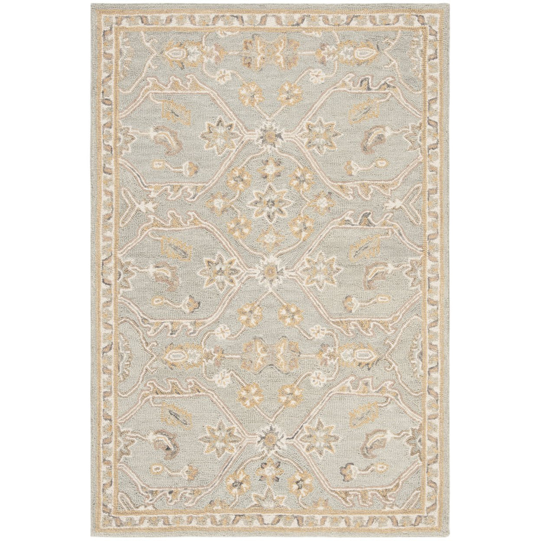 SAFAVIEH Blossom BLM701M Handmade Slate / Beige Rug Image 8