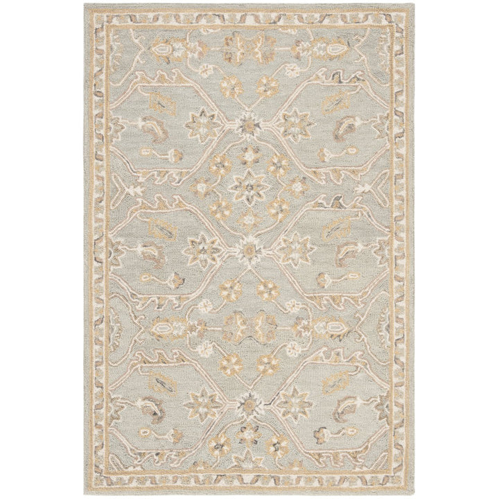 SAFAVIEH Blossom BLM701M Handmade Slate / Beige Rug Image 8