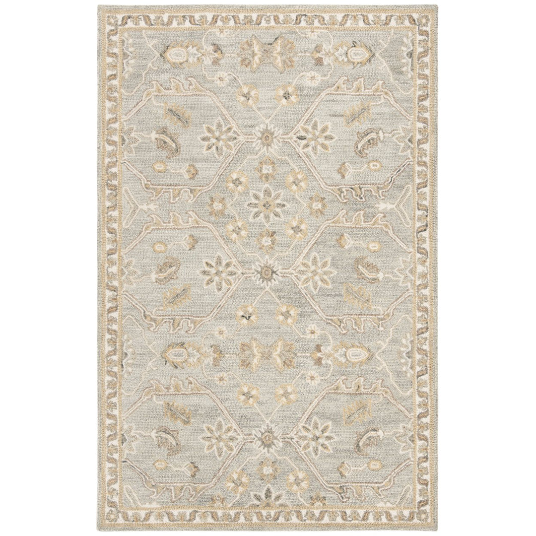 SAFAVIEH Blossom BLM701M Handmade Slate / Beige Rug Image 9