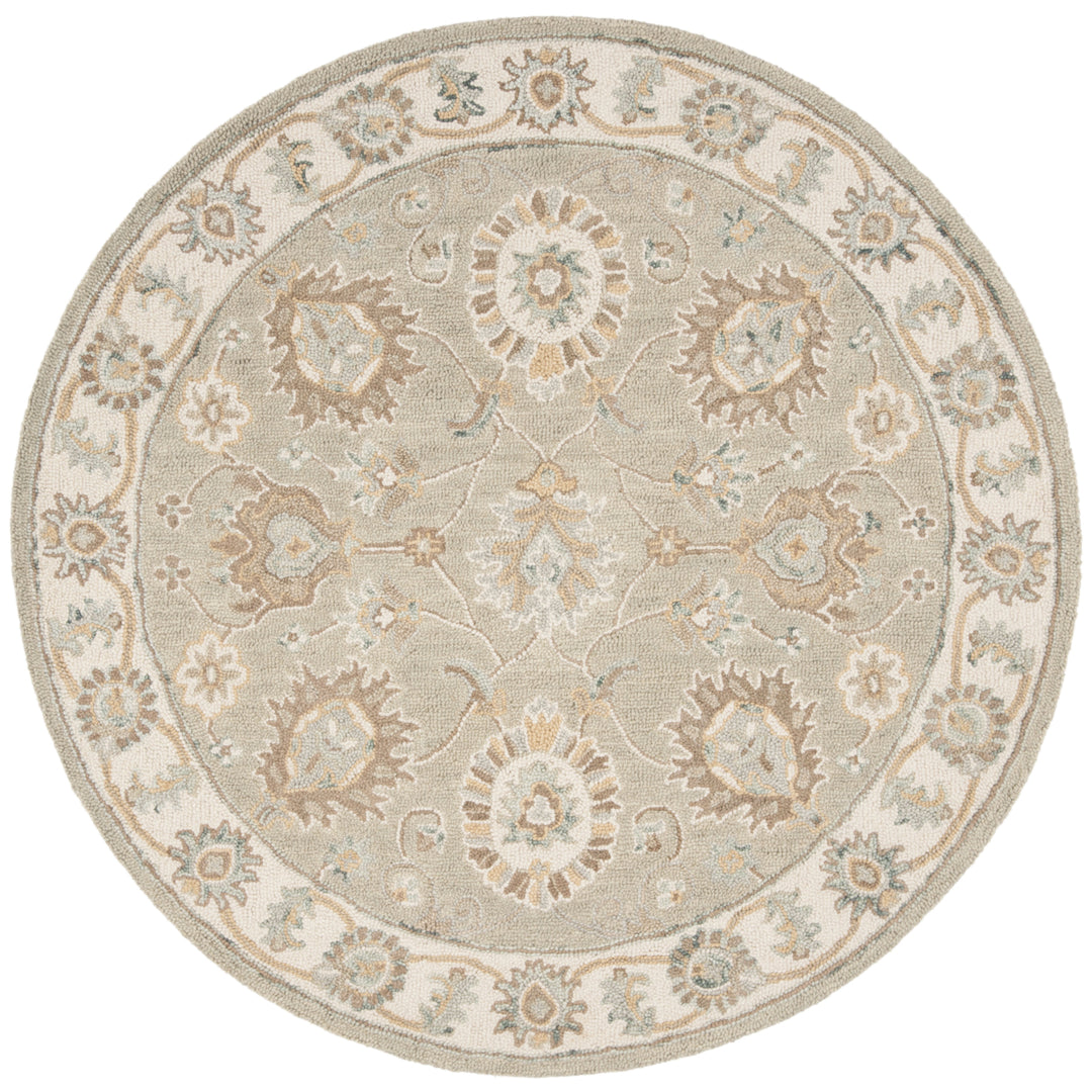 SAFAVIEH Blossom BLM702W Handmade Sage / Ivory Rug Image 4