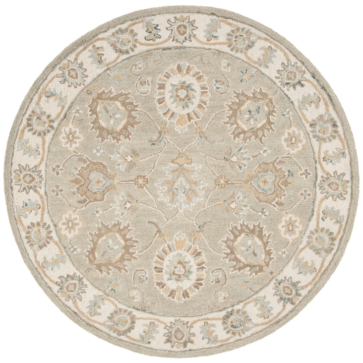 SAFAVIEH Blossom BLM702W Handmade Sage / Ivory Rug Image 4