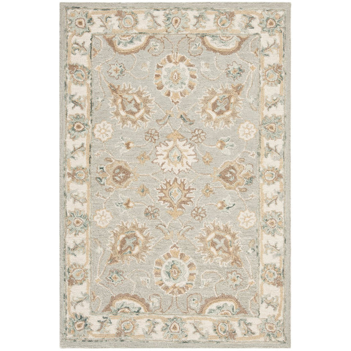 SAFAVIEH Blossom BLM702M Handmade Aqua / Ivory Rug Image 8