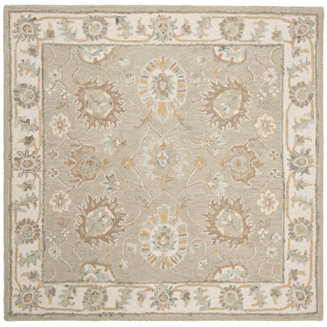 SAFAVIEH Blossom BLM702W Handmade Sage / Ivory Rug Image 6