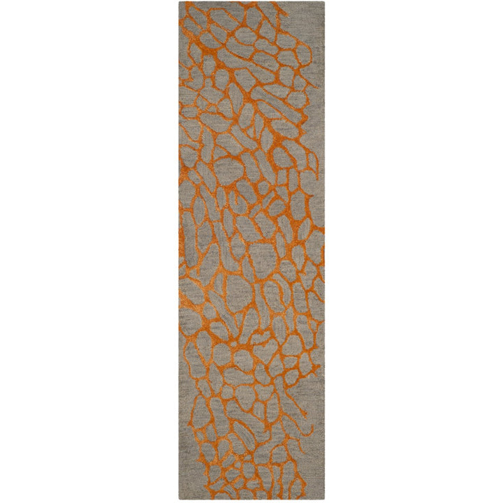 SAFAVIEH Blossom BLM695C Hand-hooked Grey / Orange Rug Image 5