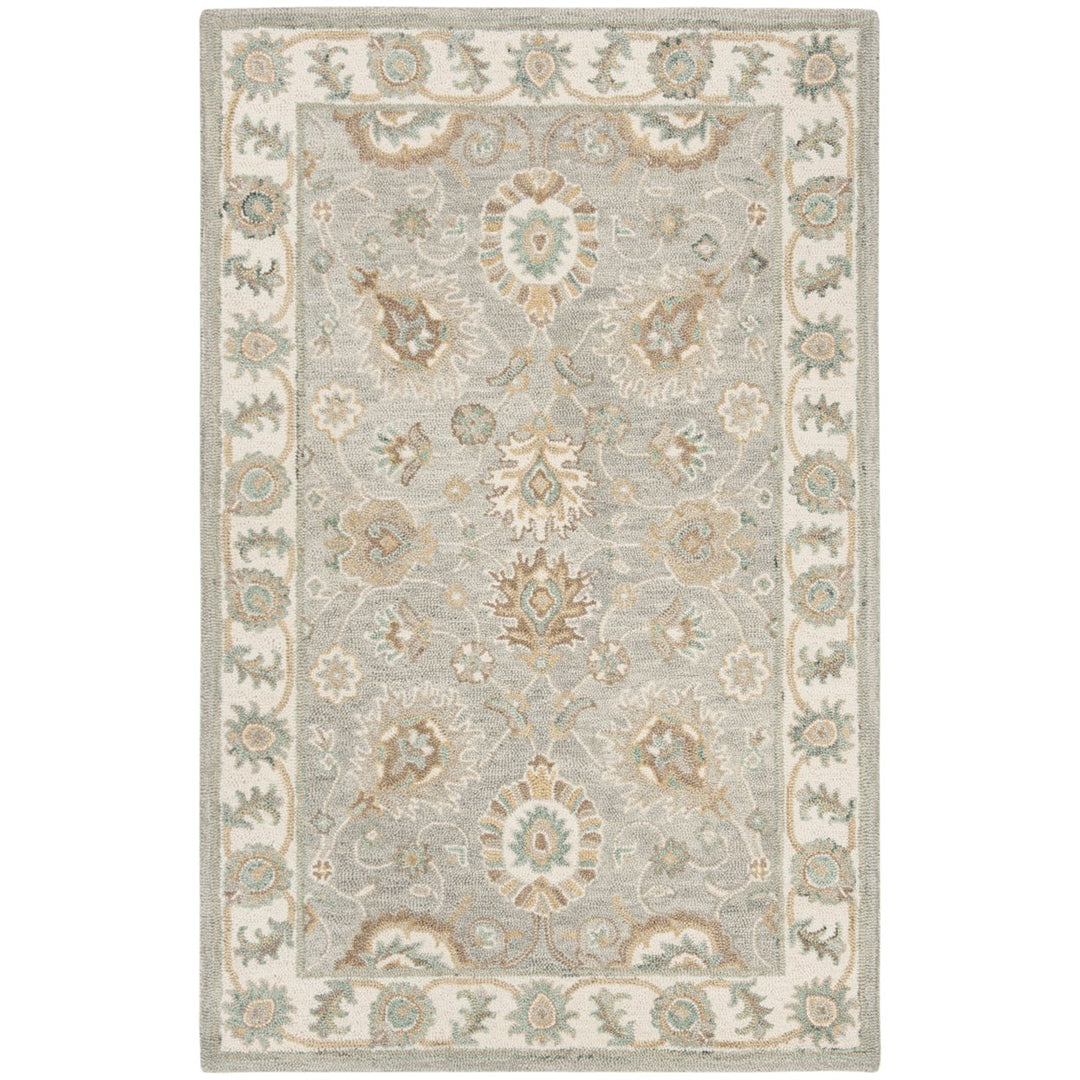 SAFAVIEH Blossom BLM702M Handmade Aqua / Ivory Rug Image 9