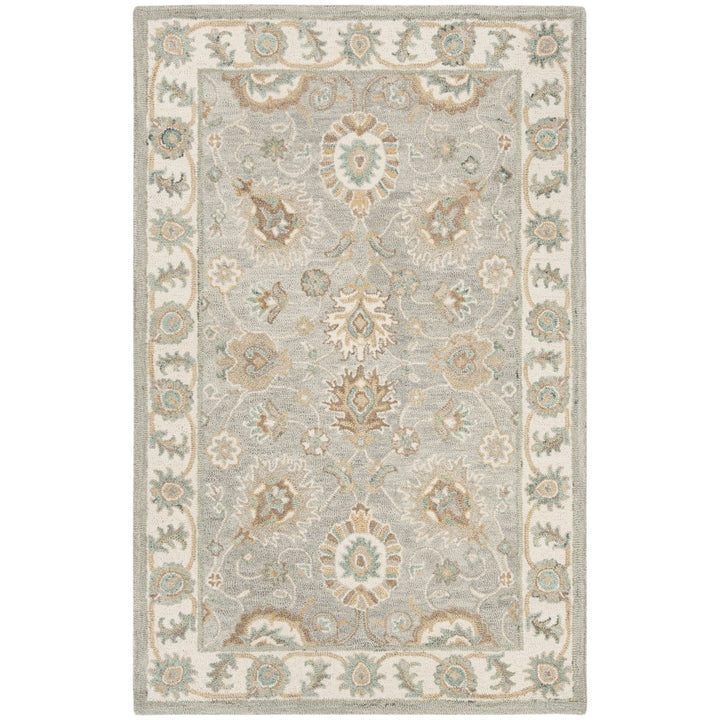 SAFAVIEH Blossom BLM702M Handmade Aqua / Ivory Rug Image 9