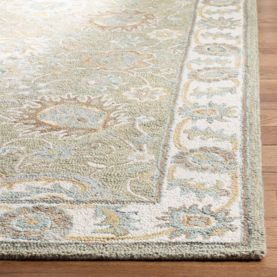 SAFAVIEH Blossom BLM702W Handmade Sage / Ivory Rug Image 7