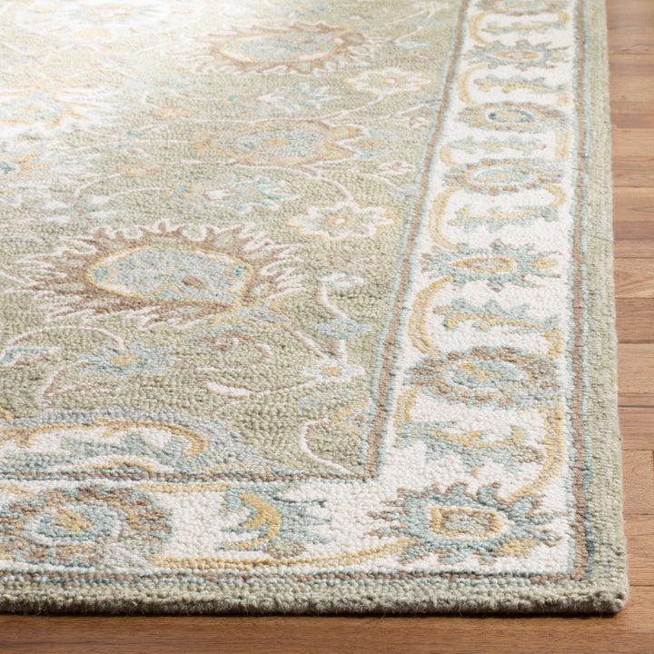 SAFAVIEH Blossom BLM702W Handmade Sage / Ivory Rug Image 7