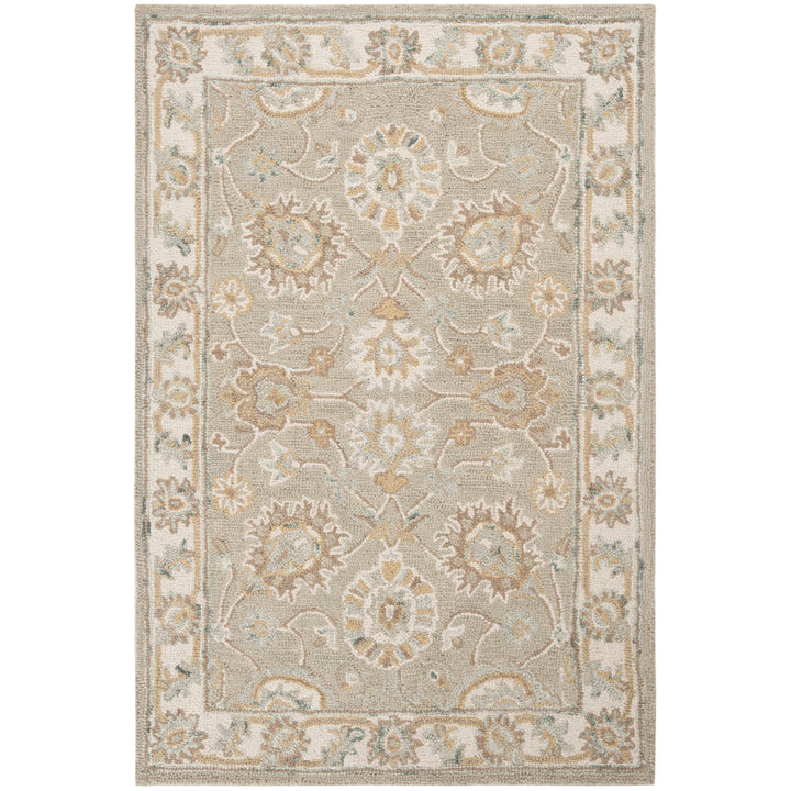 SAFAVIEH Blossom BLM702W Handmade Sage / Ivory Rug Image 8