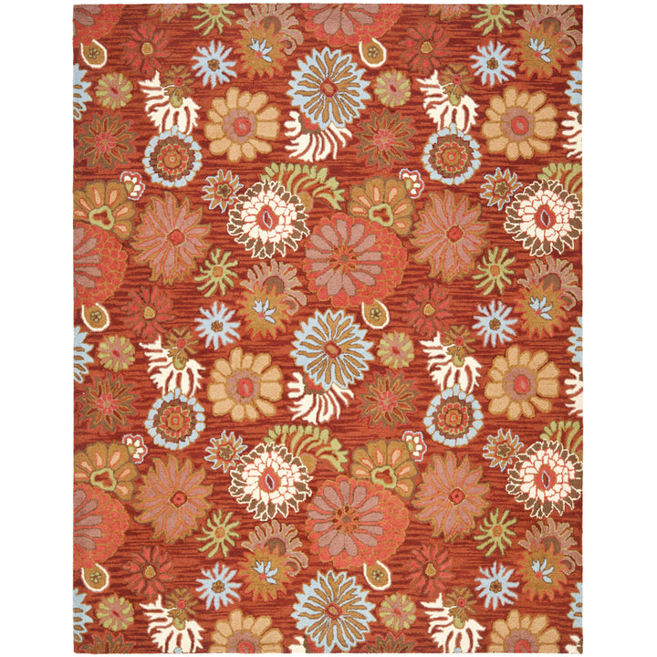 SAFAVIEH Blossom BLM731B Hand-hooked Red / Multi Rug Image 1