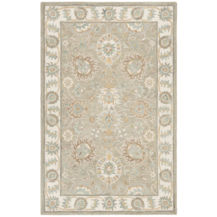 SAFAVIEH Blossom BLM702W Handmade Sage / Ivory Rug Image 9