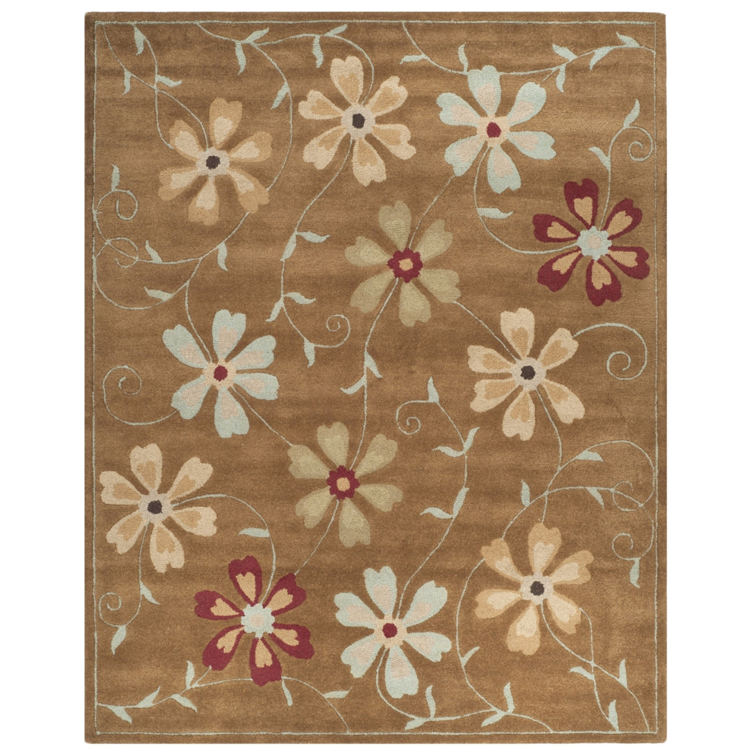 SAFAVIEH Blossom BLM784B Hand-hooked Camel / Multi Rug Image 1