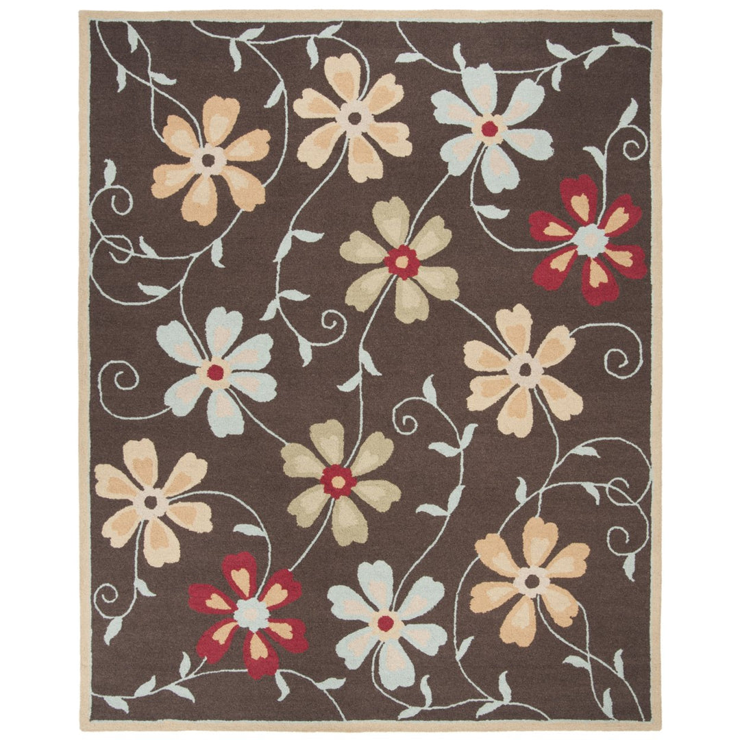 SAFAVIEH Blossom BLM784A Hand-hooked Brown / Multi Rug Image 1