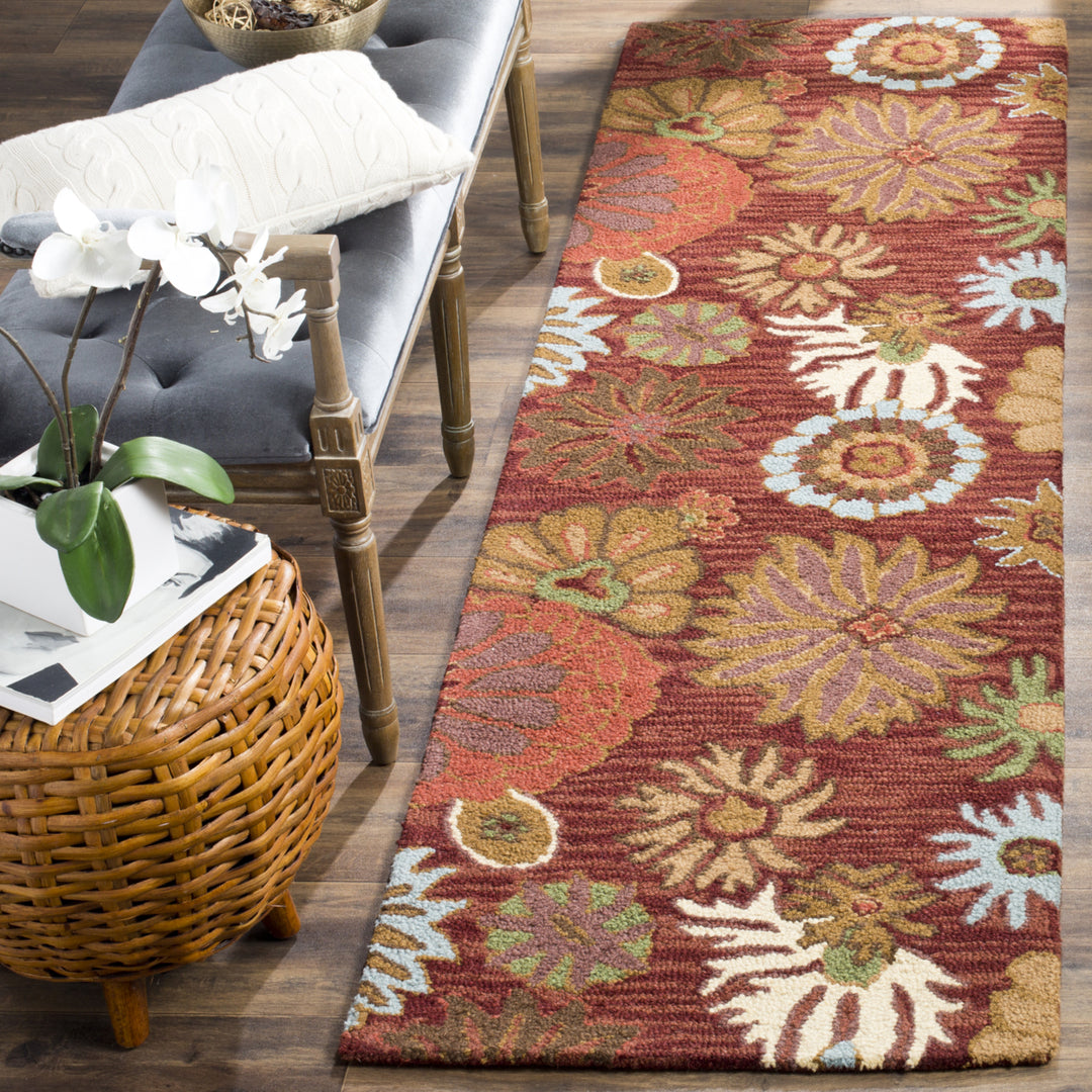 SAFAVIEH Blossom BLM731B Hand-hooked Red / Multi Rug Image 3