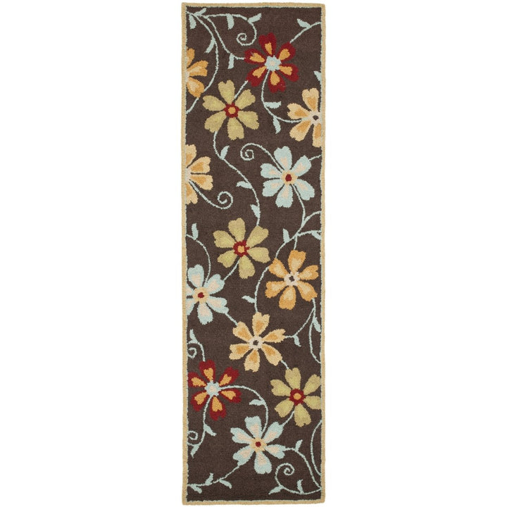 SAFAVIEH Blossom BLM784A Hand-hooked Brown / Multi Rug Image 1