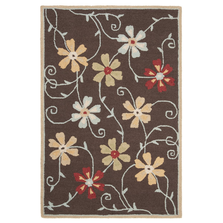 SAFAVIEH Blossom BLM784A Hand-hooked Brown / Multi Rug Image 4