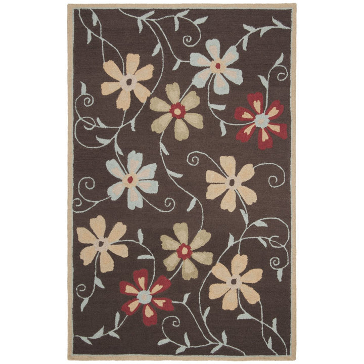 SAFAVIEH Blossom BLM784A Hand-hooked Brown / Multi Rug Image 5