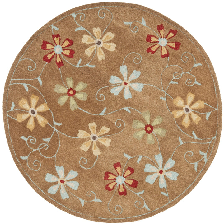 SAFAVIEH Blossom BLM784B Hand-hooked Camel / Multi Rug Image 4