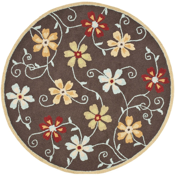 SAFAVIEH Blossom BLM784A Hand-hooked Brown / Multi Rug Image 6