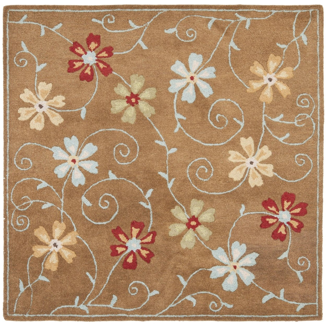 SAFAVIEH Blossom BLM784B Hand-hooked Camel / Multi Rug Image 6