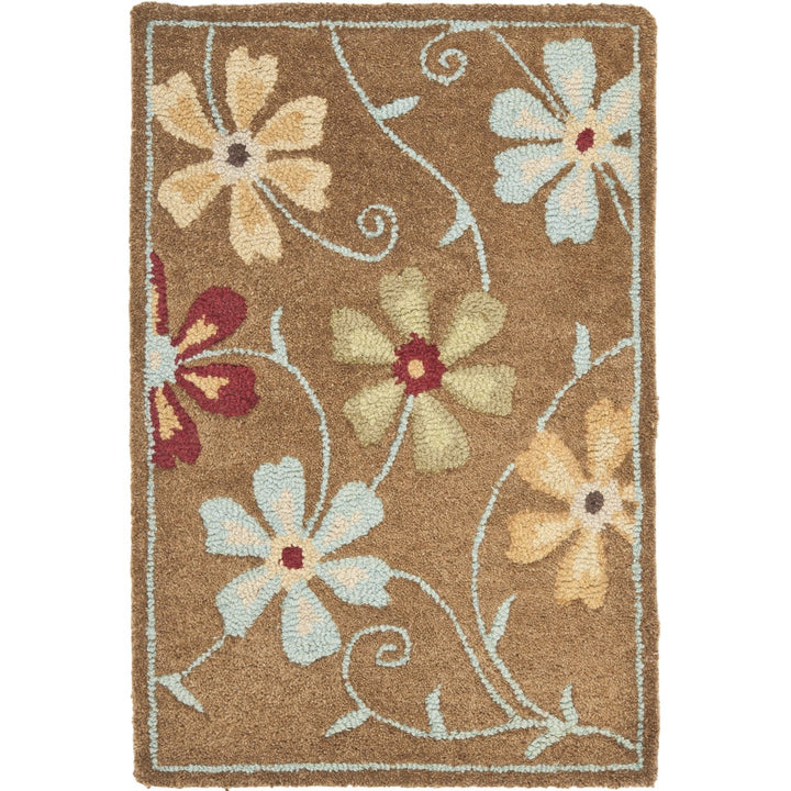 SAFAVIEH Blossom BLM784B Hand-hooked Camel / Multi Rug Image 8