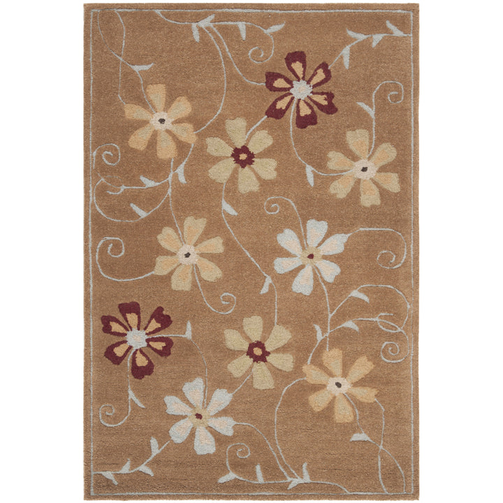 SAFAVIEH Blossom BLM784B Hand-hooked Camel / Multi Rug Image 9