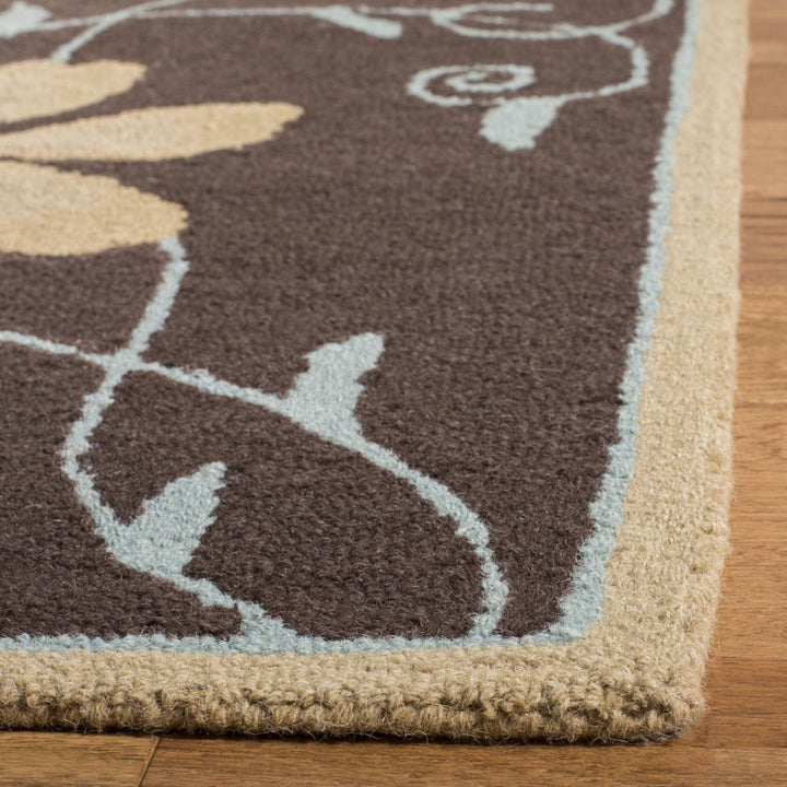 SAFAVIEH Blossom BLM784A Hand-hooked Brown / Multi Rug Image 10