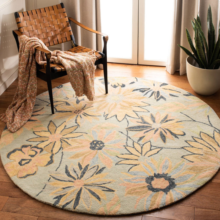 SAFAVIEH Blossom BLM789A Light Blue / Multi Rug Image 2