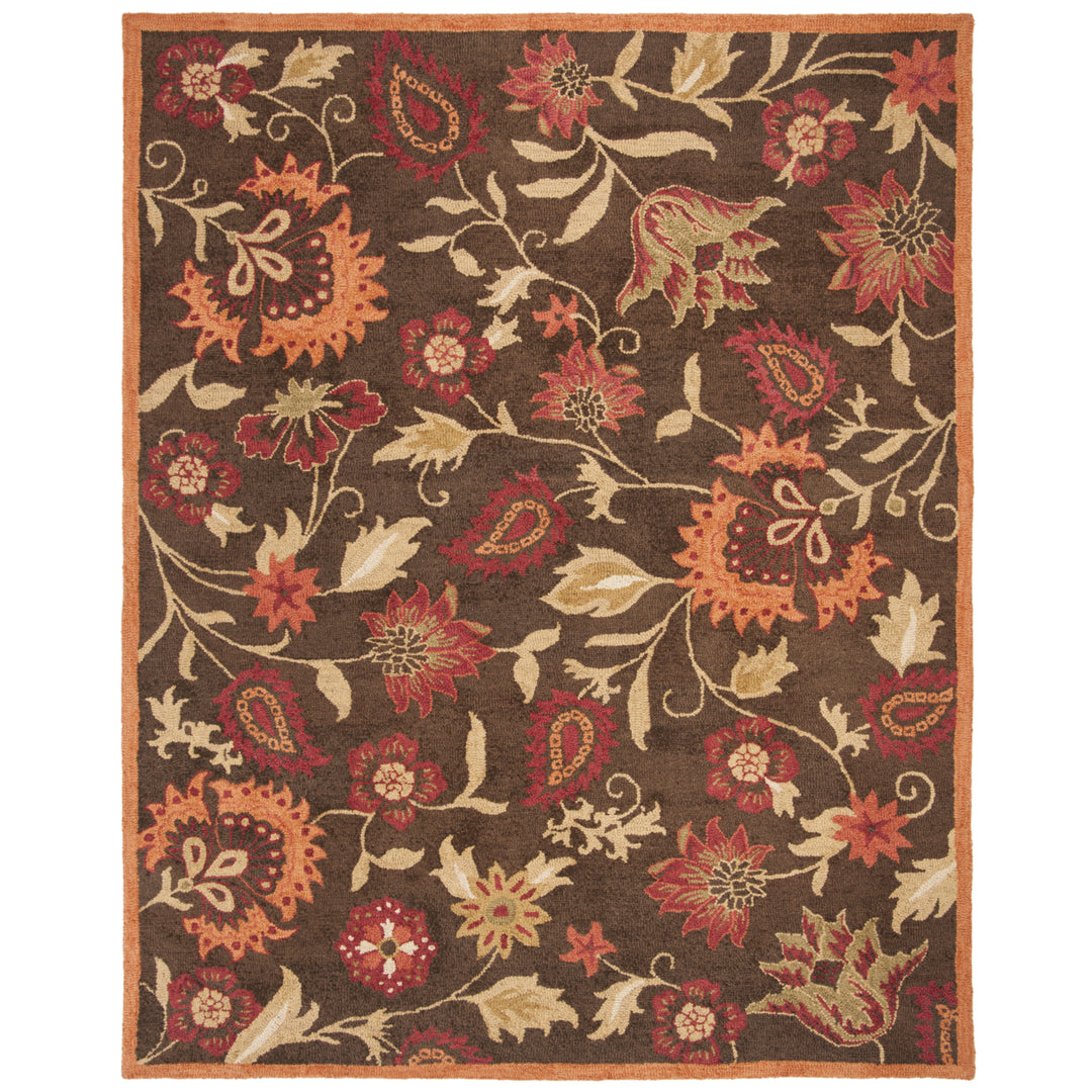 SAFAVIEH Blossom BLM861A Hand-hooked Brown / Multi Rug Image 1