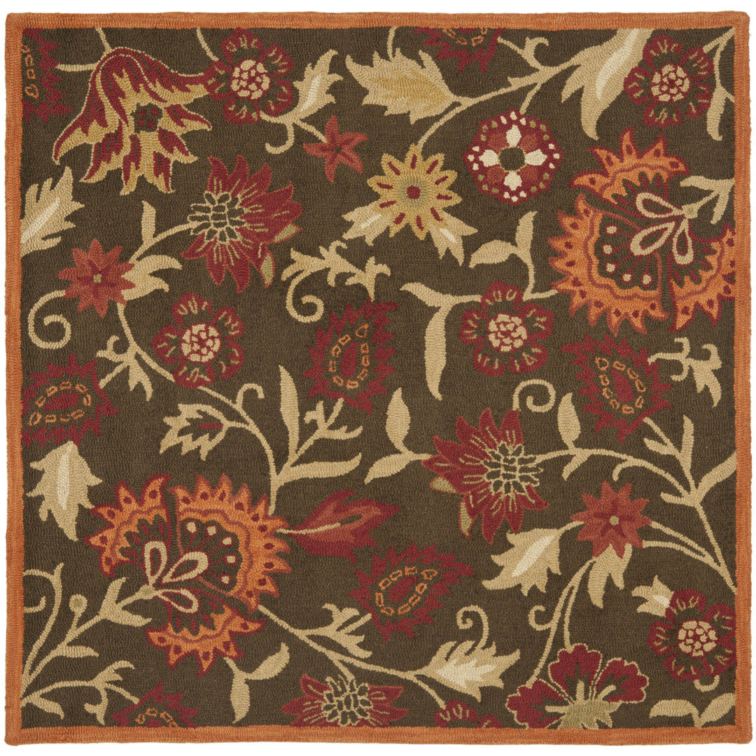 SAFAVIEH Blossom BLM861A Hand-hooked Brown / Multi Rug Image 6